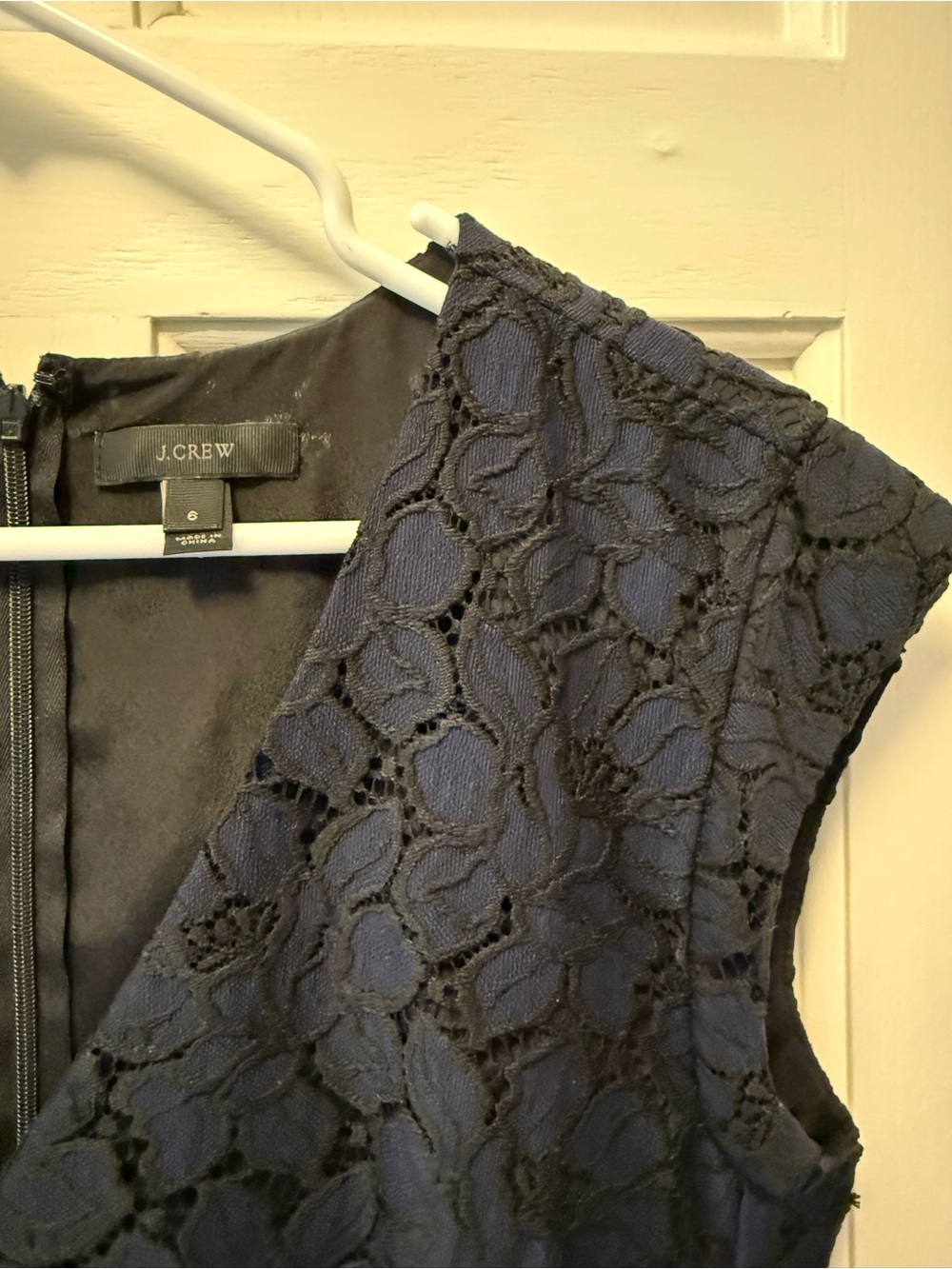 J. Crew Navy and Black Lace Sleeveless Dress